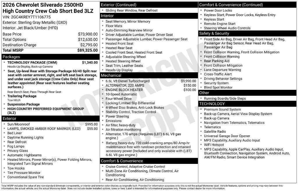 2026 Chevrolet Silverado 2500 HD High Country