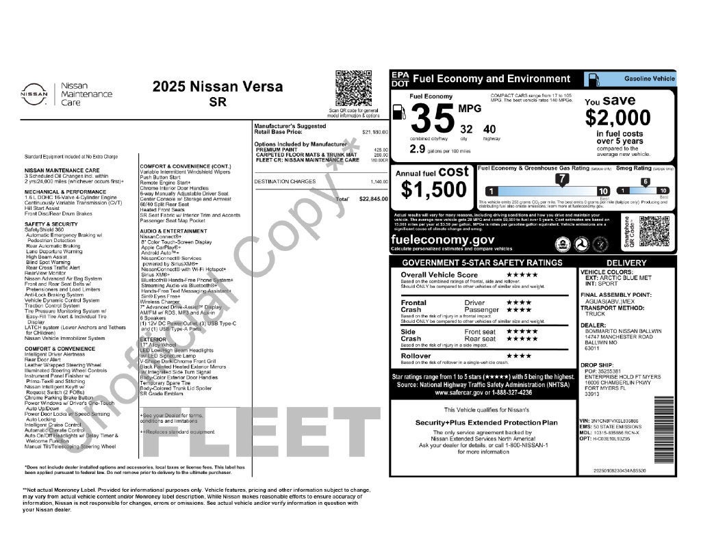 2025 Nissan Versa SR