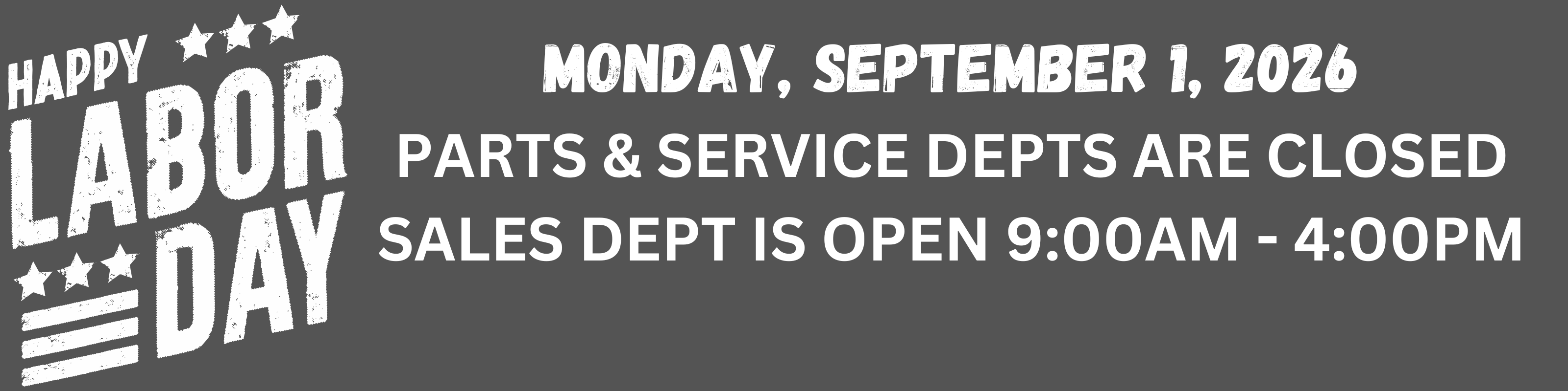 Service and Parts Closed