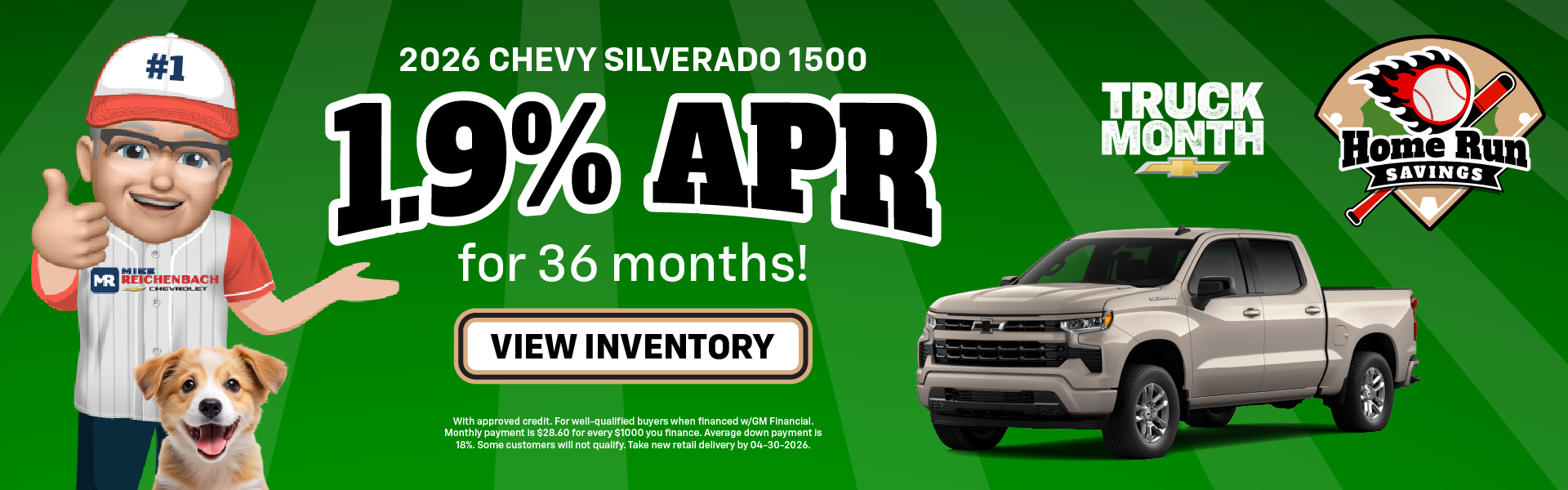 2026 Chevy Silverado 1500 1.9% APR for 36 months!