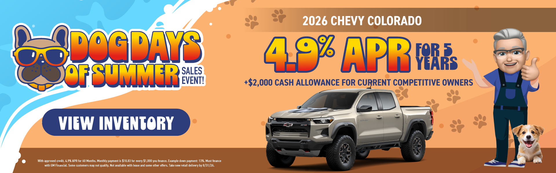 2026 Chevy Colorado 4.9% APR for 5 Years Plus $2,000 Cash Al