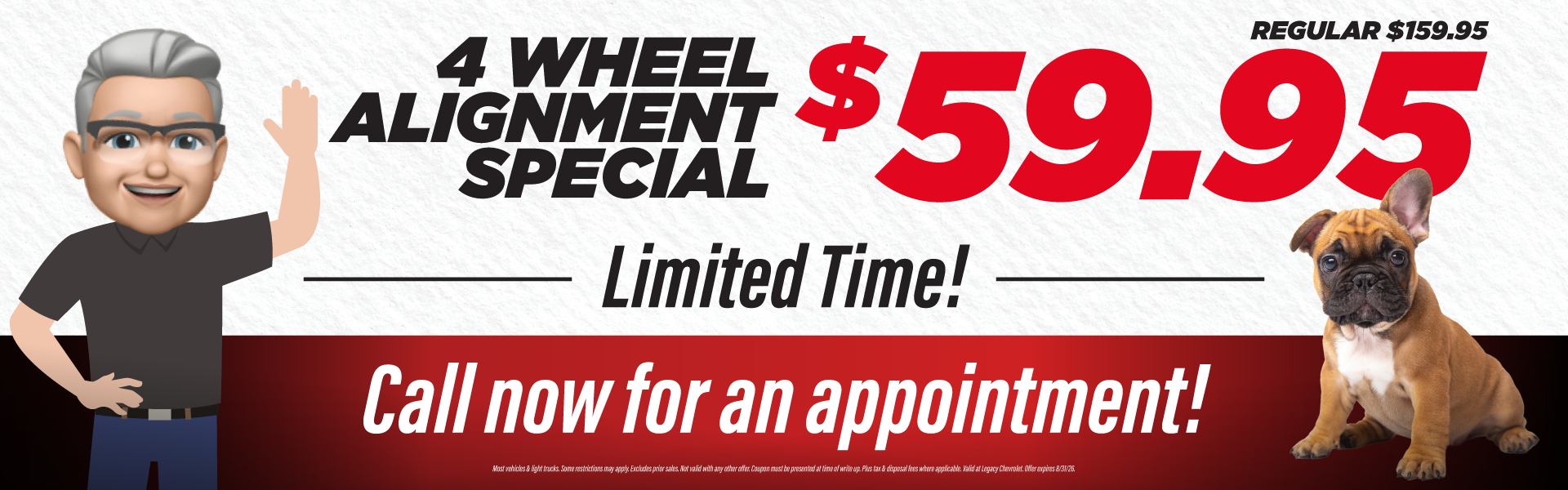 4 Wheel Alignment Special $59.95 Regular $159.95