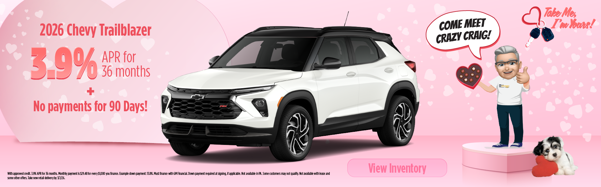 2026 Trailblazer 3.9% APR for 36 months