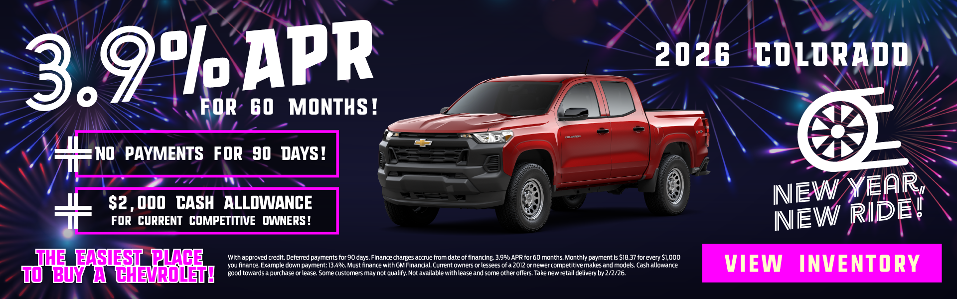2026 Colorado 3.9% APR for 60 Months! + No payments for 90 D