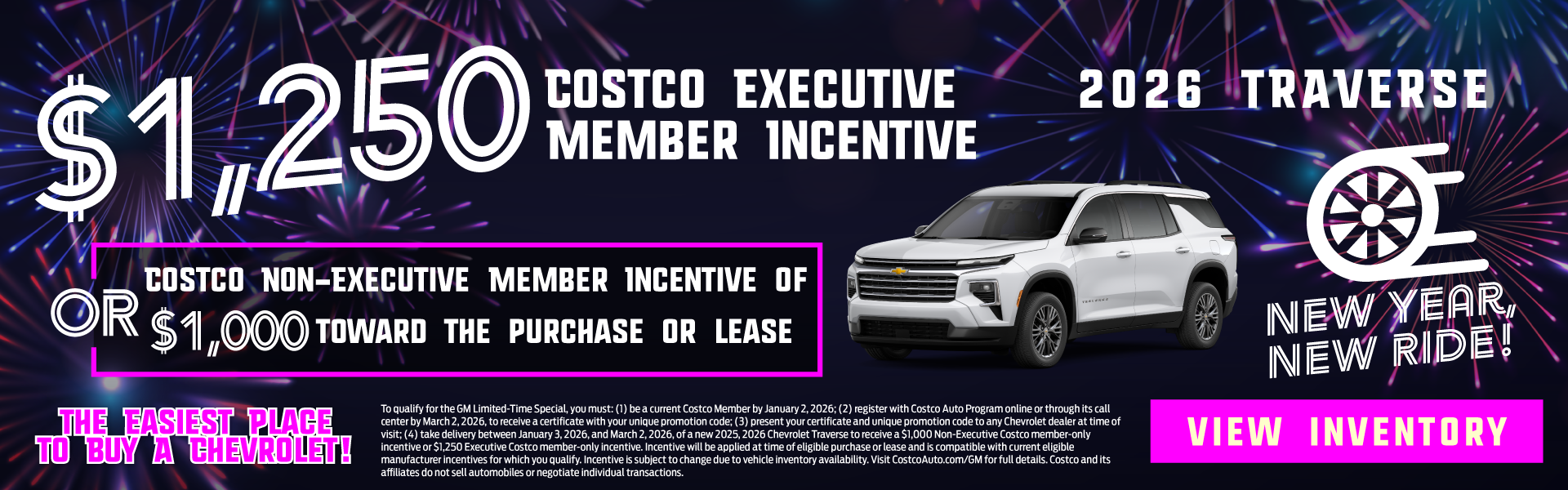 2026 Traverse $1,250 Costco Executive Member Incentive