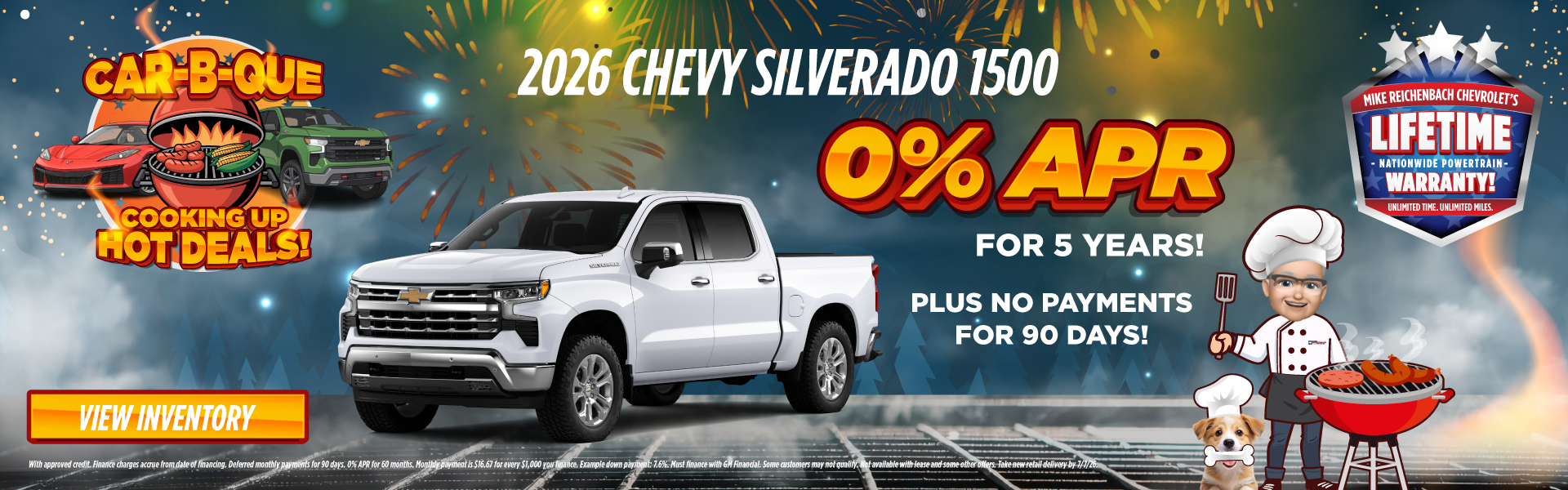 2026 Chevy Silverado 1500 0% APR for 5 years! Plus No Payme