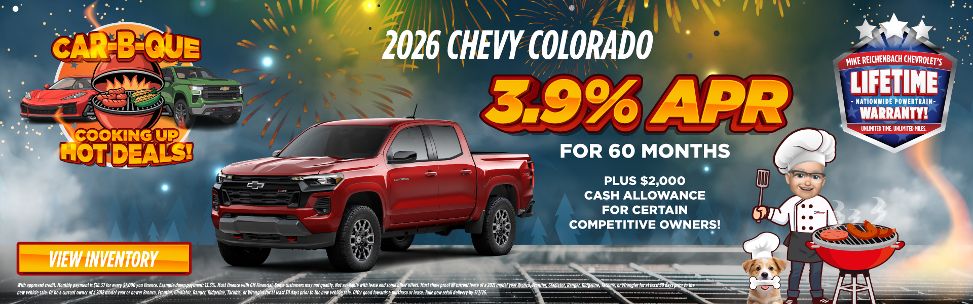 2026 Chevy Colorado 3.9% APR for 60 months