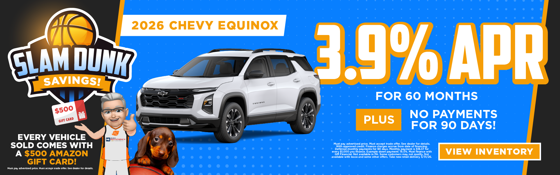 2026 Chevy Equinox 3.9% APR for 60 months