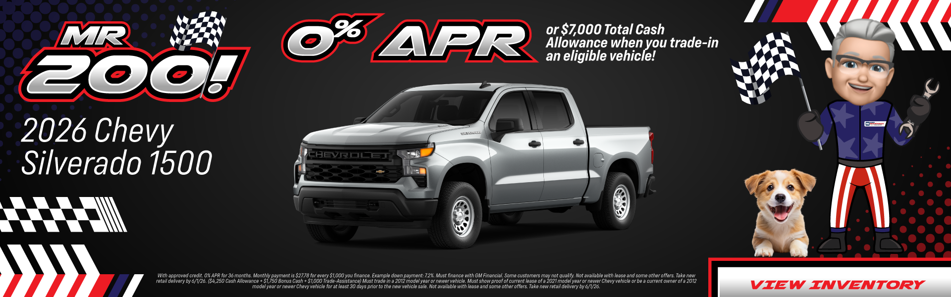 2026 Chevy Silverado 1500 0% APR or $7,000 Total Cash Allowa
