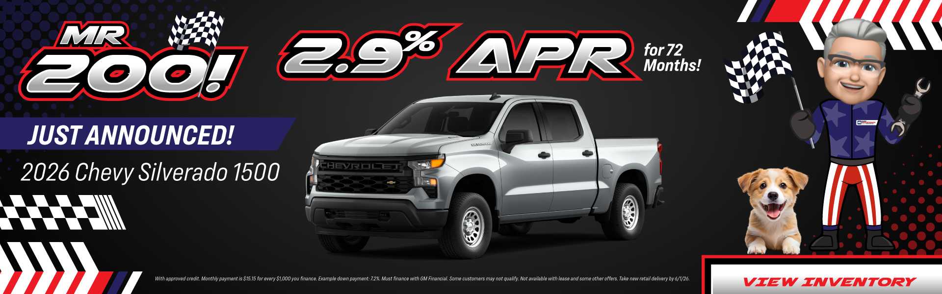 2026 Chevy Silverado 1500 2.9% APR for 72 months