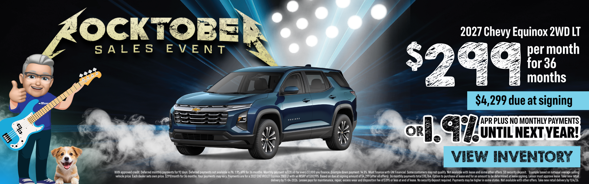 2027 Chevy Equinox 2WD LT $299 per month for 36 months