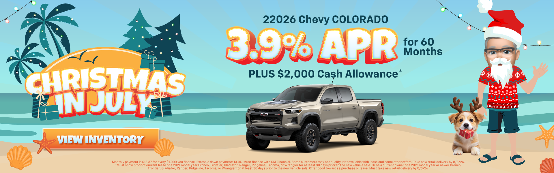2026 Chevy COLORADO 3.9% APR for 60 Months PLUS $2,000 Cash 