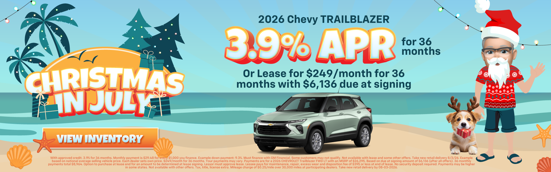2026 Chevy TRAILBLAZER 3.9% APR for 36 months
